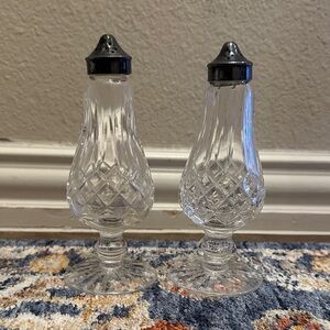 Elegant Waterford Crystal Lismore Footed Salt and Pepper Shakers